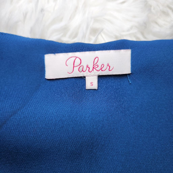 Parker Silk Blend V Neck Ruffle Mini Dress - Picture 8 of 13